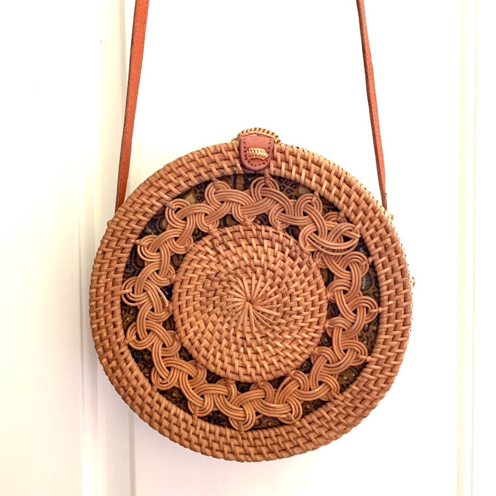 Beautiful Round Wicker Free People Cross Body Bag